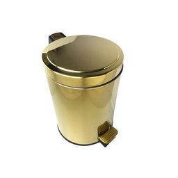 Lixeira Dourada em Aço Inox para Banheiro Com Pedal 5L Novo Design - 1