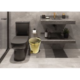 Lixeira Dourada em Aço Inox para Banheiro Com Pedal 5L Novo Design - 4