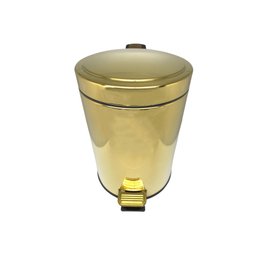 Lixeira Dourada em Aço Inox para Banheiro Com Pedal 5L Novo Design - 2