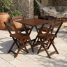 Conjunto Mesa Dobrável Área Externa 70x70cm com 4 Cadeiras Madeira Maciça Imbuia - 1