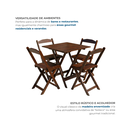 Ver imagem 5 de Conjunto Mesa Dobrável Área Externa 70x70cm com 4 Cadeiras Madeira Maciça Imbuia