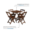 Ver imagem 6 de Conjunto Mesa Dobrável Área Externa 70x70cm com 4 Cadeiras Madeira Maciça Imbuia