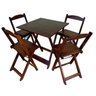 Conjunto Mesa Dobrável Área Externa 70x70cm com 4 Cadeiras Madeira Maciça Imbuia - 2