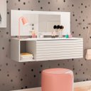 Ver imagem 2 de Penteadeira Suspensa com Painel e Espelho Joy P14 Branco - Mpozenato