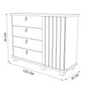 Ver imagem 3 de Cômoda para Quarto 4 Gavetas e 1 Porta Talismã Marrom/Marrome/Off White