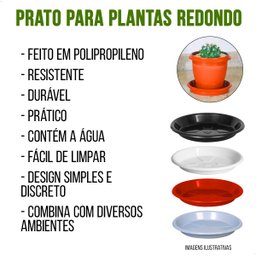 Kit 3 Pratos para Vaso Redondo Suporte para Planta 40x4cm - 3
