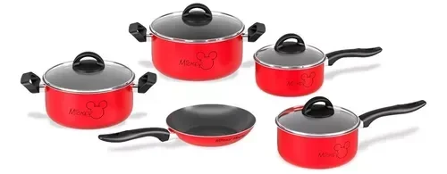 Jogo de Panela 5 peças Mickey Mouse cor Vermelha - 2