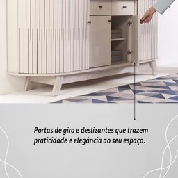 Buffet 4 Portas 2 Gavetas Mônaco - Calacata/off White - 7