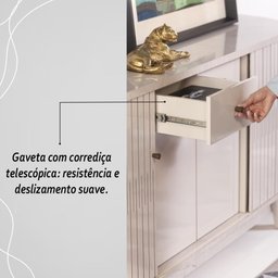 Buffet 4 Portas 2 Gavetas Mônaco - Calacata/off White - 8