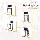 Ver imagem 5 de Kit 5 Bancos Quadrado Junco Argila para Bancada Alta Cozinha Área Gourmet Bistrô Piscina Bar