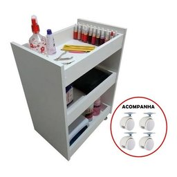 Armário Balcão Lavanderia Área De Serviço Com Rodas Brancas - 5