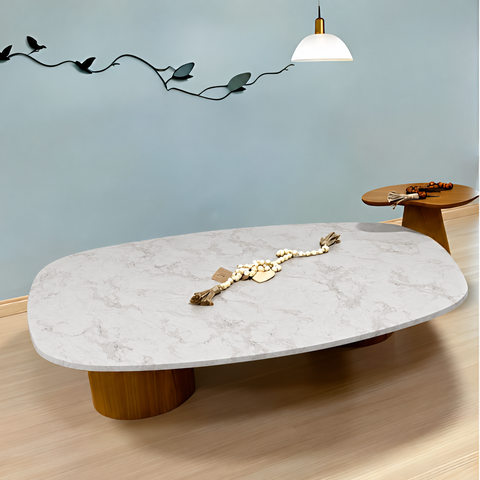 Mesa de Centro Frittella Orgânica 120x110cm + Lateral 51cm - MDF Atenna