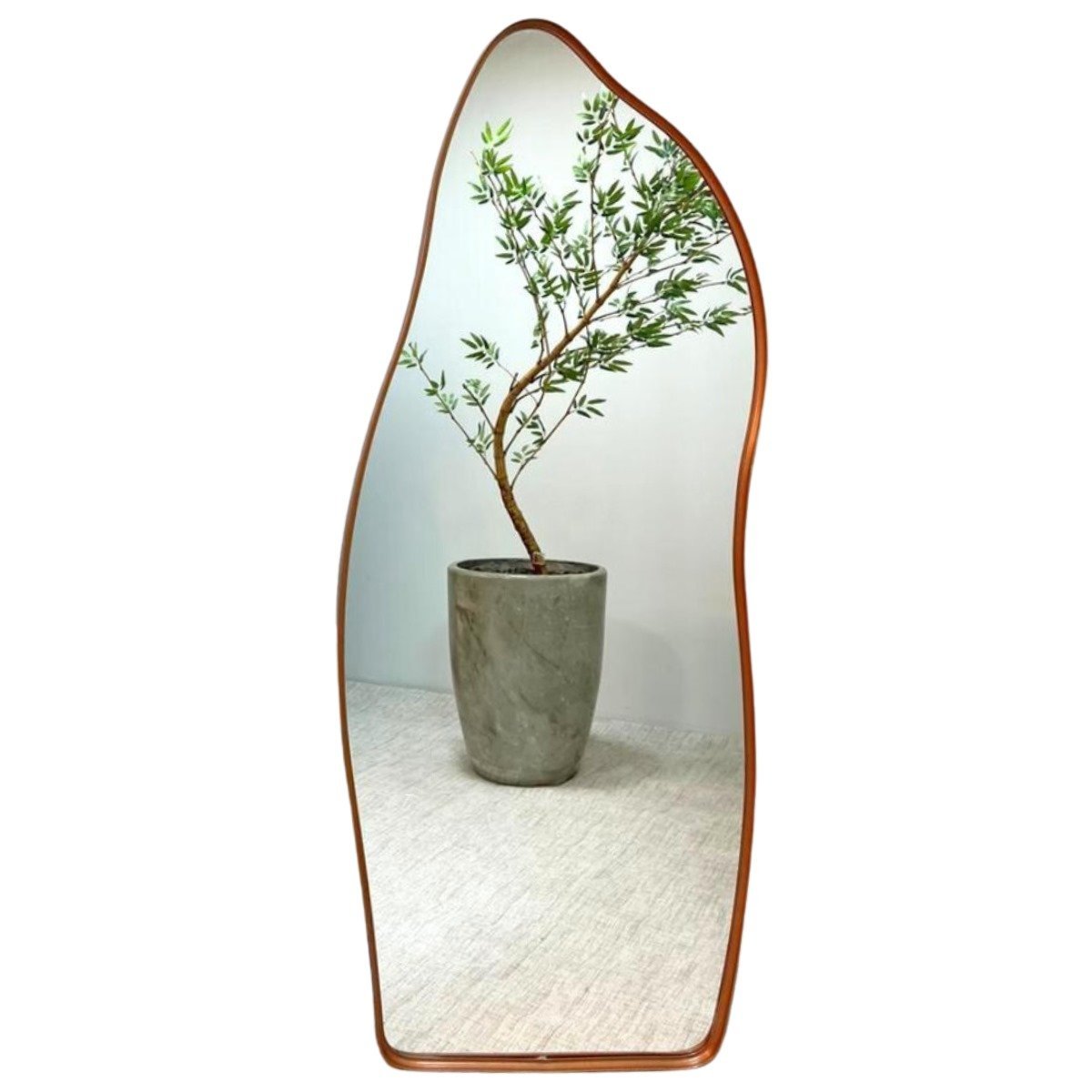 Espelho Grande Corpo Inteiro com Moldura Metal Orgânico Decorativo 150x60cm Luxo Bronze - 2