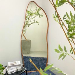 Espelho Grande Corpo Inteiro com Moldura Metal Orgânico Decorativo 150x60cm Luxo - 4