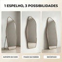 Ver imagem 4 de Espelho Grande Corpo Inteiro com Moldura Metal Orgânico Decorativo 150x60cm Luxo