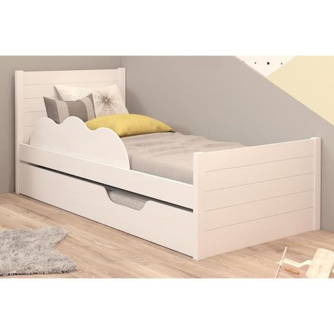 Cama Solteiro Elza C/auxiliar Branco - Cimol