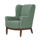 Ver imagem 3 de Poltrona Dekorien Milena Linho Verde Sálvia com Puff Premium Decoração