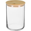 Ver imagem 1 de Pote Porta Mantimentos Home&co Tampa Bambu Vidro 750ml 14x10x10cm Transparente