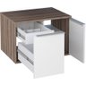 Conjunto Espelho Bisotê + Bancada em Porcelanato + Gabinete 100% MDF Com Gaveta Dupla Puxadores em A - 2