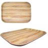 Bandeja Retangular para Servir de Plástico com Estampa Madeira 36x25,5 cm - 1