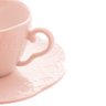 Cj 4 Xícaras P/café C/pires de Porcelana Butterfly Rosa 120ml Bon Gourmet - 4