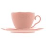 Cj 4 Xícaras P/café C/pires de Porcelana Butterfly Rosa 120ml Bon Gourmet - 5