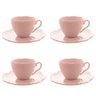 Cj 4 Xícaras P/café C/pires de Porcelana Butterfly Rosa 120ml Bon Gourmet - 1