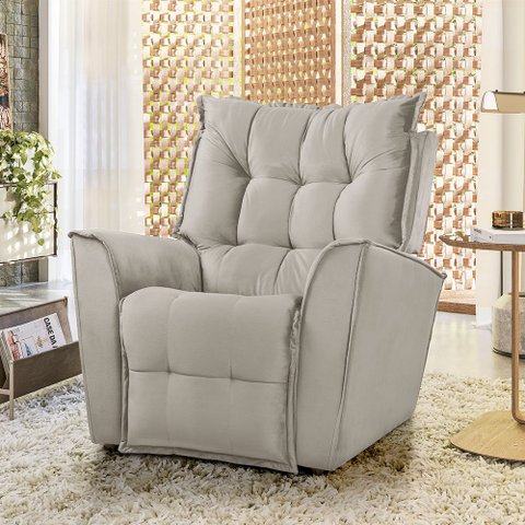 Poltrona da Mamãe Reclinável Carinho Bege Marfim - Star Confort