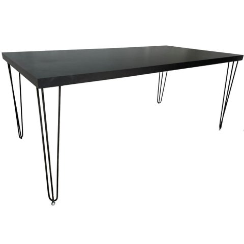 Mesa Estilo Industrial - Modelo Hairpin Legs - 160x90cm - Preto.