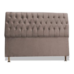 Cabeceira de Cama Box Eliane Queen 160 Cm Suede Palha Dimazza Móveis - Palha - 1