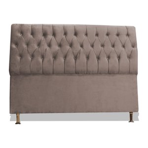 Cabeceira de Cama Box Eliane Queen 160 Cm Suede Palha Dimazza Móveis - Palha