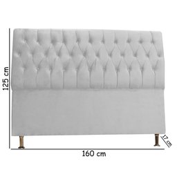 Cabeceira de Cama Box Eliane Queen 160 Cm Suede Palha Dimazza Móveis - Palha - 2