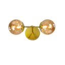 Ver imagem 1 de Arandela Moderna Jabuticaba Dourada 2 Globos Bola de Vidro - ÂMBAR