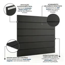 Ver imagem 5 de Painel Lambri Cabeceira King 180cm MDF Autoadesivo Parede: Preto