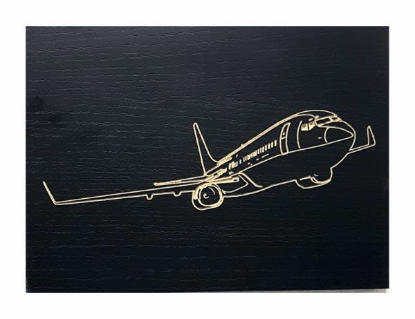 Quadro Decorativo Entalhado em Madeira - M - Avião - 1