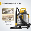 Ver imagem 3 de Aspirador de Pó e Água de Água e Pó Mondial Apt-02-20L-I 1600W 20L Preto-Inox 220V