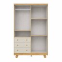 Ver imagem 4 de Guarda-Roupa Infantil 4 Portas 3 Gavetas 100% MDF 122cm Levy Espresso Móveis Bege/Amêndoa/Off White