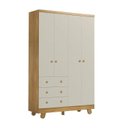 Ver imagem 2 de Guarda-Roupa Bebê 4 Portas 3 Gavetas 100% MDF 122cm Levy Espresso Móveis Bege/Amêndoa/Off White
