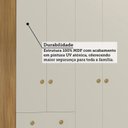Ver imagem 5 de Guarda-Roupa Infantil 4 Portas 3 Gavetas 100% MDF 122cm Levy Espresso Móveis Bege/Amêndoa/Off White