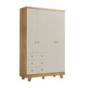 Ver imagem 2 de Guarda-Roupa Infantil 4 Portas 3 Gavetas 100% MDF 122cm Levy Espresso Móveis Bege/Amêndoa/Off White