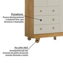 Ver imagem 6 de Guarda-Roupa Bebê 4 Portas 3 Gavetas 100% MDF 122cm Levy Espresso Móveis Bege/Amêndoa/Off White