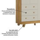 Ver imagem 6 de Guarda-Roupa Infantil 4 Portas 3 Gavetas 100% MDF 122cm Levy Espresso Móveis Bege/Amêndoa/Off White