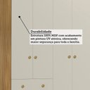 Ver imagem 5 de Guarda-Roupa Bebê 4 Portas 3 Gavetas 100% MDF 122cm Levy Espresso Móveis Bege/Amêndoa/Off White