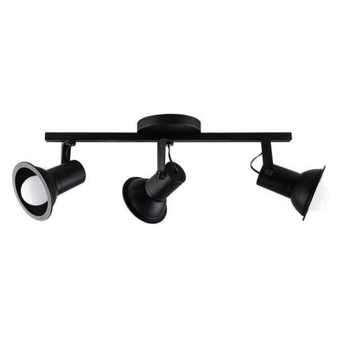 Kit com 06 unidades Spot Sobrepor Trilho Direcionável Octa Cupps Preto 3 lâmpadas E27 Bivolt  Design