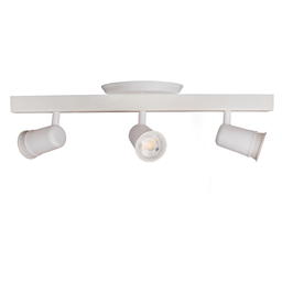 Trilho Eletrificado 3 Spot Led Gu10 Mr16 Canopla Tampa Cor:branco - 1