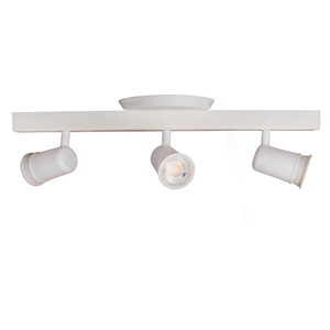 Trilho Eletrificado 3 Spot Led Gu10 Mr16 Canopla Tampa Cor:branco