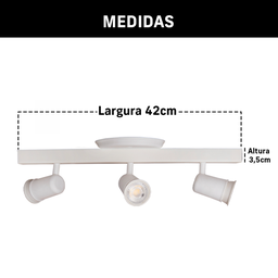Trilho Eletrificado 3 Spot Led Gu10 Mr16 Canopla Tampa Cor:branco - 8