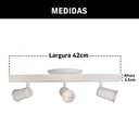 Ver mais imagens de Trilho Eletrificado 3 Spot Led Gu10 Mr16 Canopla Tampa Cor:branco