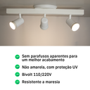 Ver imagem 6 de Trilho Eletrificado 3 Spot Led Gu10 Mr16 Canopla Tampa Cor:branco