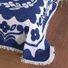 Colcha Casal Chenille Canelada Jolitex Flórida Azul/Branco - 2